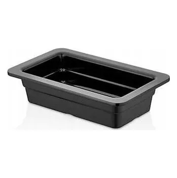 Dóza na potraviny MELAMINOVÁ NÁDOBA GN 1/4 26,5x16,2x6,5 ČERNÁ Z MELAMINU PRO SERVÍROVÁNÍ