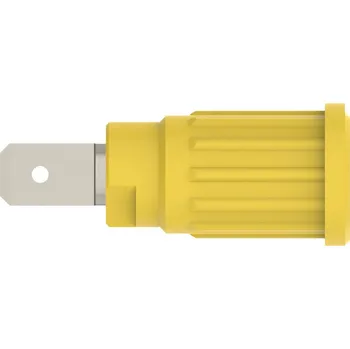 Krokosvorka Schützinger bezpečnostní lisovaná zásuvka 4 mm žlutá 1 ks