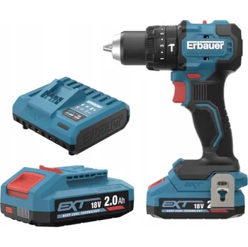 Aku Vrtačka Erbauer G2 ERI1092COM 18V PŘÍKLEP + 2x AKU 2.0 + NABÍJEČKA