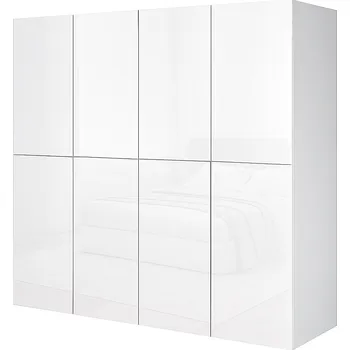 Komoda Moderní skříň do ložnice, obývacího pokoje, komoda do ložnice 120x120 bílá lesklá