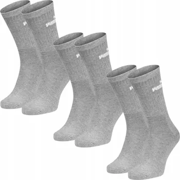 Pánské ponožky 3-balení Puma Crew Dlouhé Ponožky šedé velikost 39-42 - 3 páry