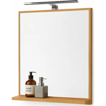 Zrcadlo Zrcadlo do koupelny nástěnné obdélníkové 60x70 cm s LED podsvícením sonoma