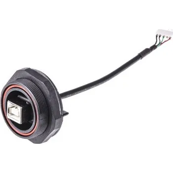 USB hub Konektor USB typ B, řada: USB B, číslo řady: PX0849, Montáž na panel, Samice, počet portů: 1 Port, orientace těla: