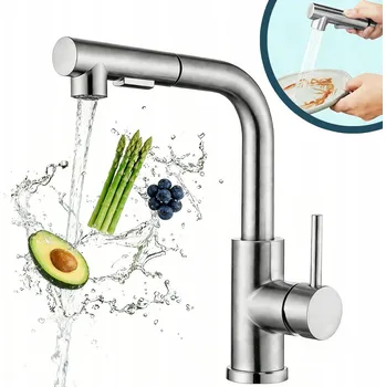 Vodovodní baterie Vytahovací Kuchyňská Baterie Dřezová Vodovodní Kohoutek se 2 Režimy Vytahovací Sprcha