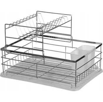 Odkapávač na nádobí Odkapávač na nádobí odkapávač stojací velký prostorný stříbrný chrom XXL