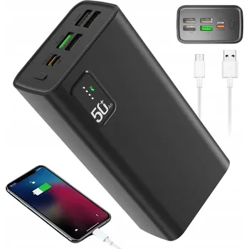 Powerbanka RYCHLÁ POWERBANKA 30000 mAh 22,5W QC PD USB C USB POWER BANK SILNÁ CESTOVNÍ