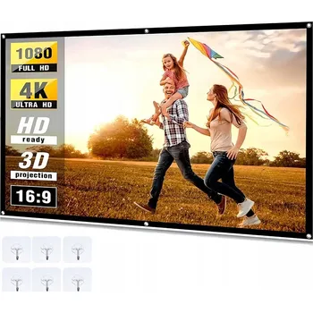 Projekční technika Projekční plátno pro projektor 16:9 84" 4K 1080P FHD 186*105cm Přenosné