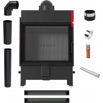 Krbová vložka KRBOVÁ VLOŽKA LUCY 15 kW ČERNÁ OCELOVÁ EKODESIGN SADA