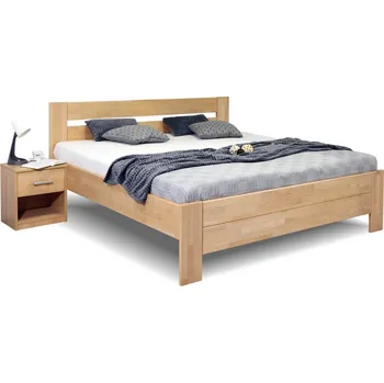 Postel Zvýšená postel dvoulůžko z masivu Trinity, 200x200, masiv buk