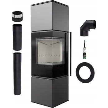 Krbová kamna KAMNA VOLNĚ STOJÍCÍ OCELOVÁ ROHOVÁ KOZA REN M LEVÁ SADA