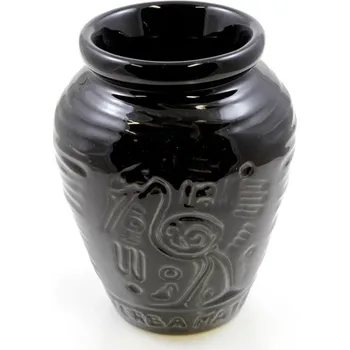 Kalabasa keramická černá s motivem / KA-32