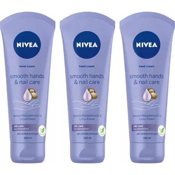 Péče o ruce NIVEA Smooth Hands Vyživující hydratační krém na ruce a nehty 100 ml x3