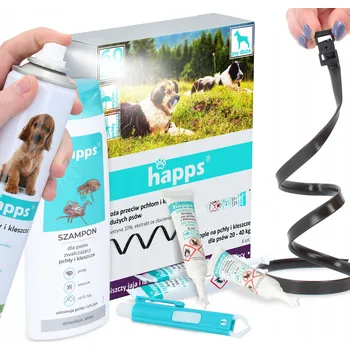 Antiparazitikum pro psa Obojek PROTI KLÍŠŤATŮM pro PSA 60cm + Šampon + Kapky PROTI BLECHÁM + Pinzeta na ODSTRANĚNÍ KLÍŠŤAT KD