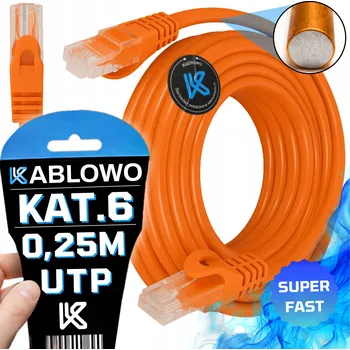 Síťový kabel Patchcord Roter U/UTP 6 RJ45 / RJ45 0,25 m oranžový