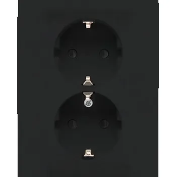 Elektrická zásuvka SIMON 55 ČERNÁ MATNÁ DVOJITÁ ZÁSUVKA SCHUKO TGSZ2PZFAR/149