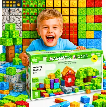 ostatní stavebnice Magnetické Stavební Stavebnice Svět Kostek Sada 100 dárek pro děti