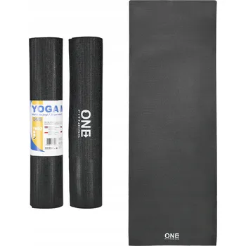 podložka na cvičení Podložka Na Jógu One Fitness YM02 6 mm Černá PVC Protiskluzová Tréninková Hit