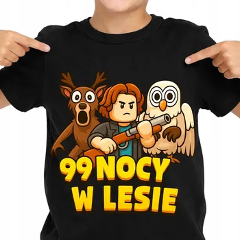 Chlapecké tričko DĚTSKÉ ČERNÉ TRIČKO 99 NOCÍ V LESE S JELENEM VELIKOST 2XS 104 CM