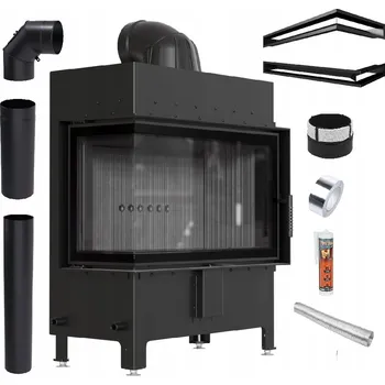 Krbová vložka KRBOVÁ VLOŽKA LUCY 14 kW LEVÁ ČERNÁ OCELOVÁ EKODESIGN SADA