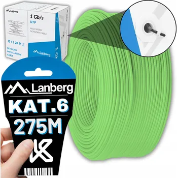 Síťový kabel SÍŤOVÝ KABEL KROUCENÁ DVOUlinka LAN RJ45 UTP KAT.6 CAT.6 275M RYCHLÝ LANBERG
