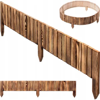 Zahradní obrubník Zahradní lem ze dřeva, 116 cm x 15 cm, hnědý