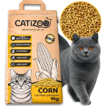 Stelivo písek pro kočky CATIZOO Corn Cat Přírodní hrudkující 15L 9kg