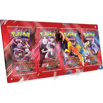 Karetní hra Akrylové pouzdro s rozšířenou ilustrací Pokemon boostery 4x Destined Rivals (s akrylovým stojánkem)