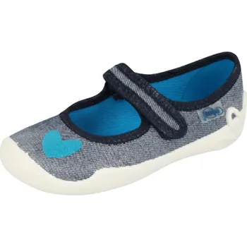 Dívčí baleríny Dívčí baleríny, bačkory srdíčko šedé Befado 114Y474