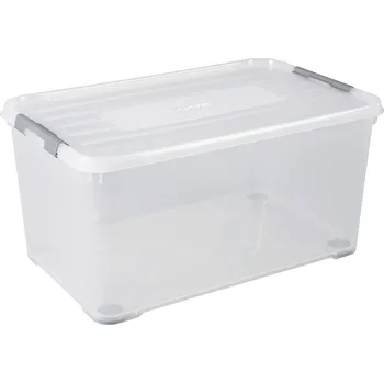 Úložný box Curver 243857 Úložný box, HANDY, stohovatelné, (d x š x v) 800 x 500 x 390 mm, transparentní, stříbrná, 1 ks