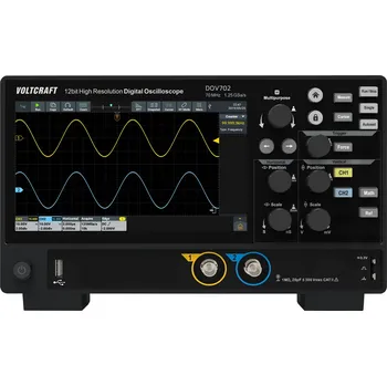 Multimetr VOLTCRAFT DOV702 digitální osciloskop 70 MHz, 2kanálový, 1.25 GSa/s, 50 Mpts, 12 Bit, s pamětí (DSO), 1 ks, VC-16753905