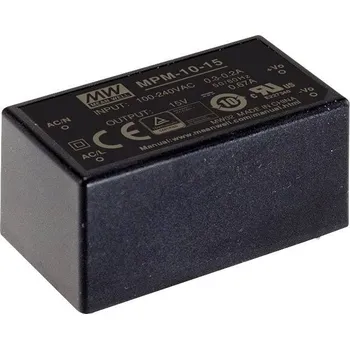 Měnič napětí MEAN WELL MPM-10-5 AC/DC zdroj do DPS 5 V/DC 2 A