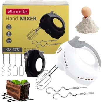 RUČNÍ MIXÉR Kuchyňský robot 5 rychlostí 4 Nástavce KAMILLE 250W