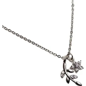 Řetízek Dámský řetízek s přívěsky ve tvaru list a kytka