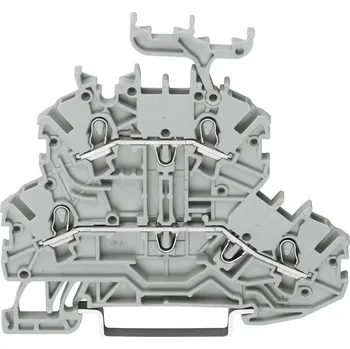 WAGO 2000-2231 dvojitá průchodková svorka 3.50 mm pružinová svorka osazení: L, L šedá 1 ks