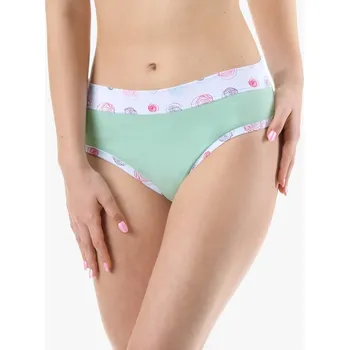 Dámské oblečení Gina Kalhotky klasické růže v pase kolekce Disco 19 10293P Barva/Velikost: aqua, bílá / XL/XXL