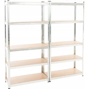 Dílenský regál Sada 2 Skladových Regálů 175 kg, Výška 180 cm, Šířka 90 cm, Hloubka