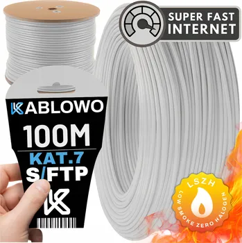 Síťový kabel SÍŤOVÝ KABEL KROUCENÁ DVOULINKA LAN RJ45 S/FTP KAT.7 CAT.7 100M LANBERG