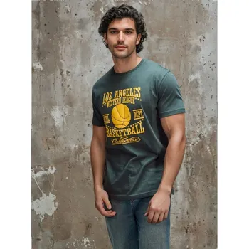 Pánské tričko Sinsay - Bavlněné oversize tričko s potiskem - zelená - 256HL-67X - 256HL-67X-3XL