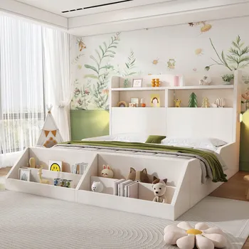 Postel Jednolůžková dřevěná postel Arhatreya 140x200 cm bílá