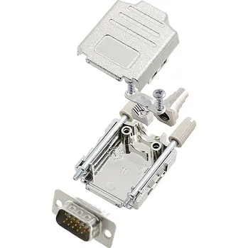 encitech DPPK09-M-HDP15-W-K 6355-8014-01 sada D-SUB kolíkové lišty 180 ° Pólů: 15 pájecí kalíšek 1 ks