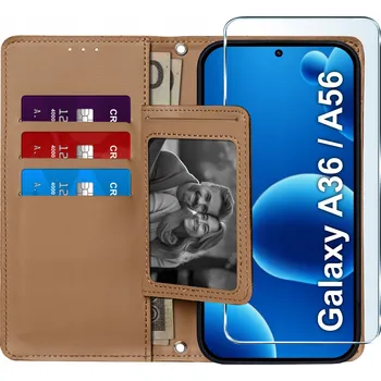 Pouzdro na mobilní telefon Flipové pouzdro KrainaGSM pro Samsung Galaxy A36, Galaxy A56, hnědé