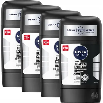 NIVEA MEN Antiperspirant pro muže v tuhém provedení Black & White Original 4 x 50 ml