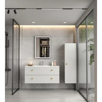 Zrcadlo Erga Samira, LED zrcadlo 50x70cm v černém rámu, 1840 lm, 3 barvy světla, přední/zadní osvětlení, ERG-V01-SAMIRA-5070-BK