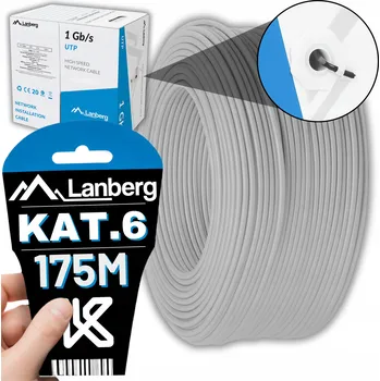 Síťový kabel SÍŤOVÝ KABEL KROUCENÁ DVOULINKA LAN RJ45 UTP KAT.6 CAT.6 175M RYCHLÝ LANBERG