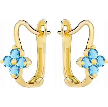 Náušnice Zlaté náušnice s modrými zirkony pro HOLČIČKU