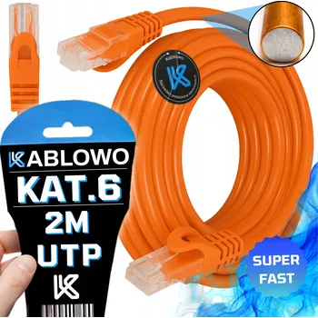 Síťový kabel KABEL LAN Síťový RJ45 CCA Ethernet Kat. 6 U/UTP 2m LANBERG