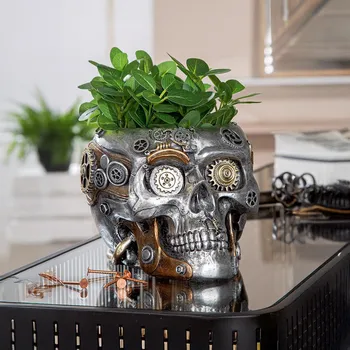 Gilde Steampunk květináč Lebka 497603