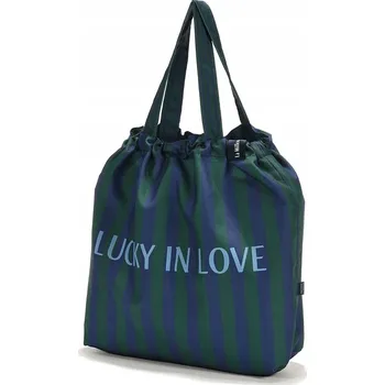 La Millou Shopper taška s kapsou L STRIPES Green přes rameno