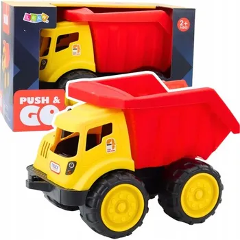 autíčko Velký sklápěč pro děti do písku, stavební vozidlo, červeno-žlutý