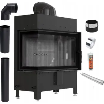 Krbová vložka KRBOVÁ VLOŽKA LUCY 14 kW LEVÁ ČERNÁ OCELOVÁ EKODESIGN SADA